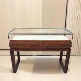 玻璃台玉器文玩珠宝展柜实木古董饰品展示柜复古中式首饰纯博物馆