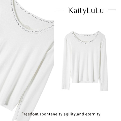 KaityLuLu【神秘面纱】 个性百搭圆领套头上衣KT903W108
