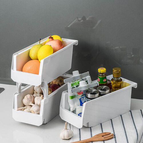 Kitchen storage rack for stacking fruit and vegetable storag