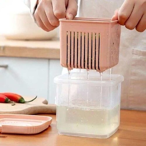 Plastic Storage Box Organize Fresh-Keeping Box Double-layer