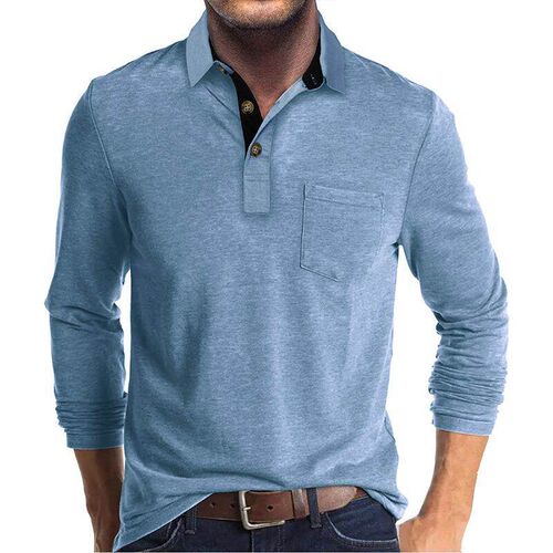 Mens long sleeved flip shirt mens shirt base shirt