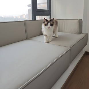 悉屋家20新款大象耳朵飘窗垫子沙发主卧窗台改造一体定制高级感