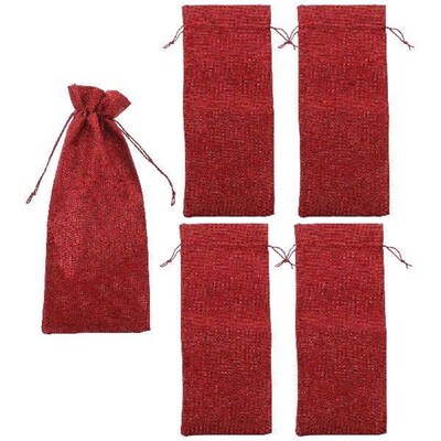 5 Pcs Burlap Bottle Bag Packaging Bags Cooler Sleeve Gift