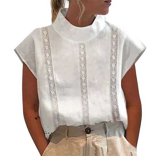 Women Summer Blouses  Fashion Cotton Linen Blusas