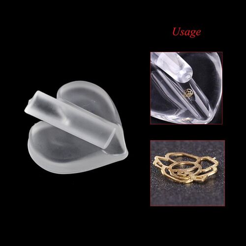 1pcs New Transparent Metal Press Nail Mould Star Heart Shape