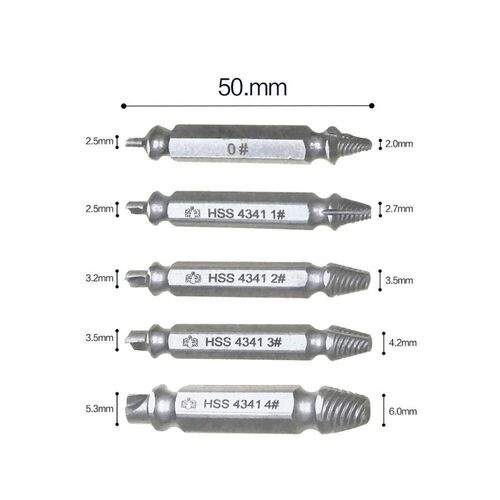 NINDEJIN 5pcs Damaged Screw Extractor Drill Bit Extractor Dr