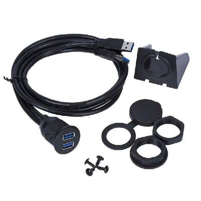 Dual USB 3.0 Male To USB 3.0 Female Extension Cable with