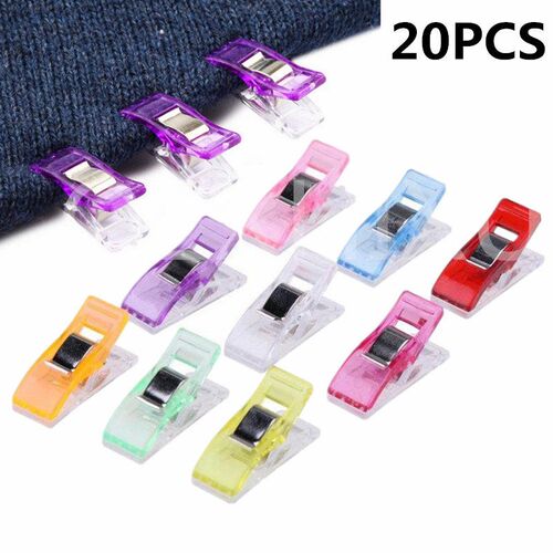 20pcs DIY Patchwork Job Foot Case Multicolor Plastic Clips H