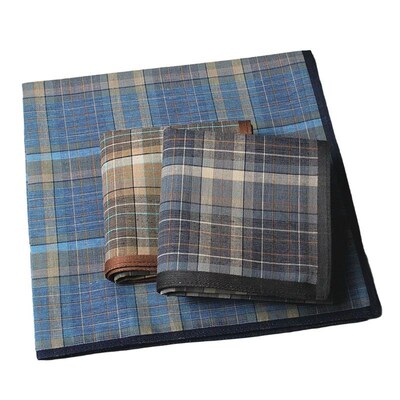 4pcs/lot Dark Plaid Handkerchief Cotton Handkerchief Classic