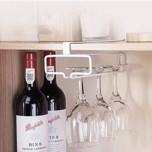 No Drilling Metal Wine Glass Holder - Stemware Rack for Unde