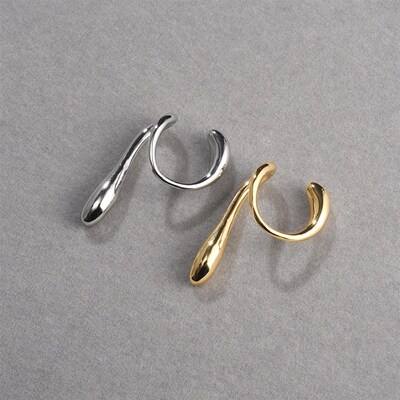 Personalized geometric drop-shaped ear clip without ear hole