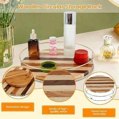 12.2inch Decorative Tray Wood Serving Tray Coffee Table