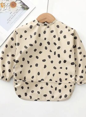 Kids Baby Feeding Bibs Waterproof Long Sleeve Apron with Poc