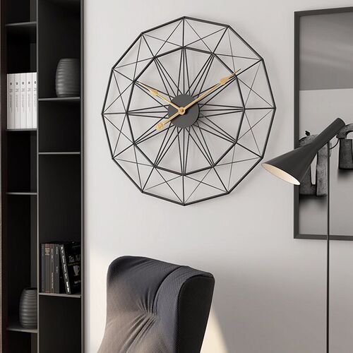 50cm Retro Nordic Type Iron Art Large Silent Hanging Wall Cl