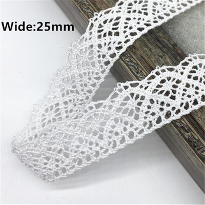 2yards White Cotton Lace Ribbon For Apparel Sewing Fabric Wh