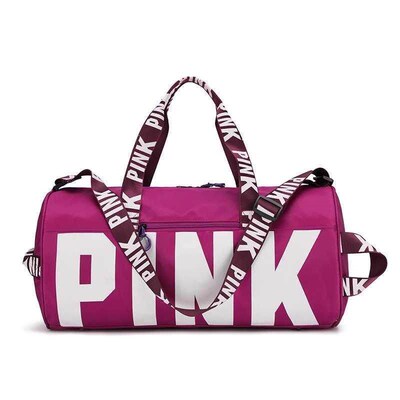 Women Pink Travel Bag Female Fitness Training Duffle Bag for