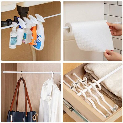 Adjustable Curtain Rod Without Drilling Metal Spring Loaded