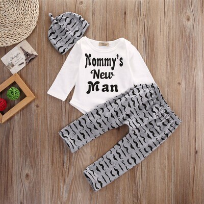 Citgeett 3PCS Set Newborn Baby Girl Boy Long Sleeveless Tops