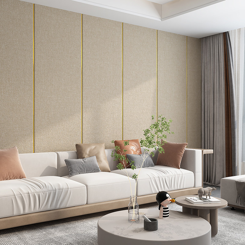 墙纸自粘壁纸3d立体墙贴电视背景墙装饰卧室床头软包防撞亚麻墙布,家居饰品,软装墙贴,淘宝优惠券,粉丝福利购,淘宝优惠卷