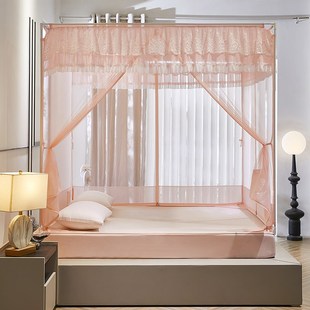 蚊帐家用202新款 1x190床笠回底卧室2米x2米大床蚊帐 免安装