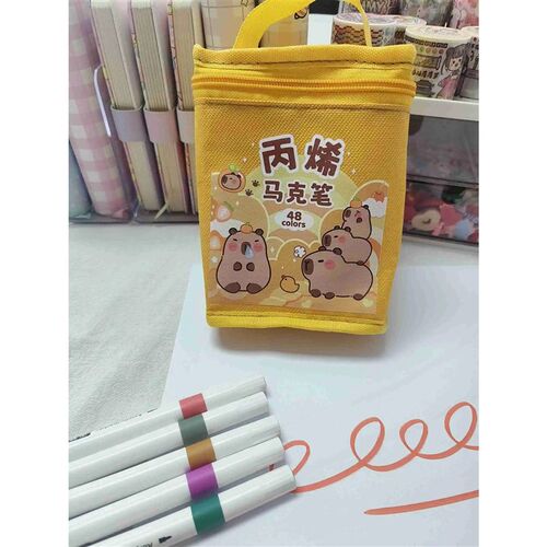 24Colors New Cartoon Capybara Acrylic Marker Rock Painting S