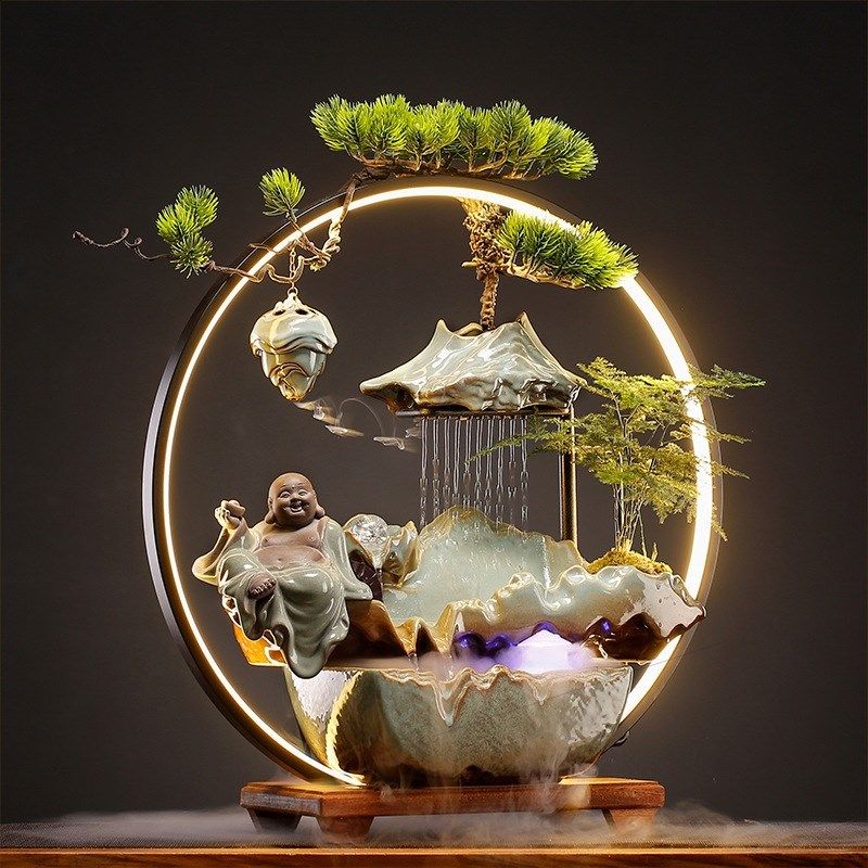 流水摆件家用倒流香中式喷泉客厅加湿器办公室乔迁新居开业礼装饰,家居饰品,流水摆件,淘宝优惠券,粉丝福利购,淘宝优惠卷