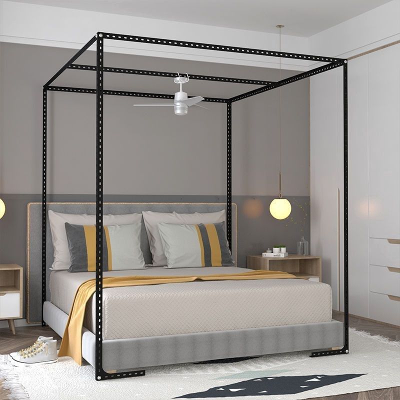 蚊帐架支持支架杆子配件三开门方顶架子加粗单开门落地加粗杆子