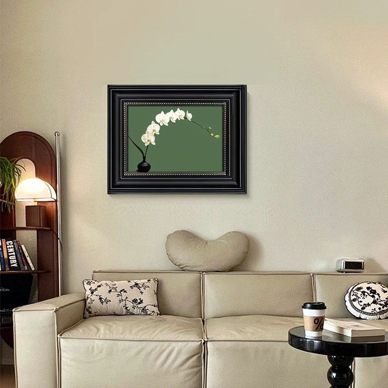 蝴蝶兰中古风客厅装饰画花卉餐厅挂画法式复古卧室床头高级感壁画,家居饰品,现代装饰画,淘宝优惠券,粉丝福利购,淘宝优惠卷