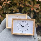 日木式 F96T5J 简约实床桌面方卧室头钟表白蜡静钟音时钟温湿度台式