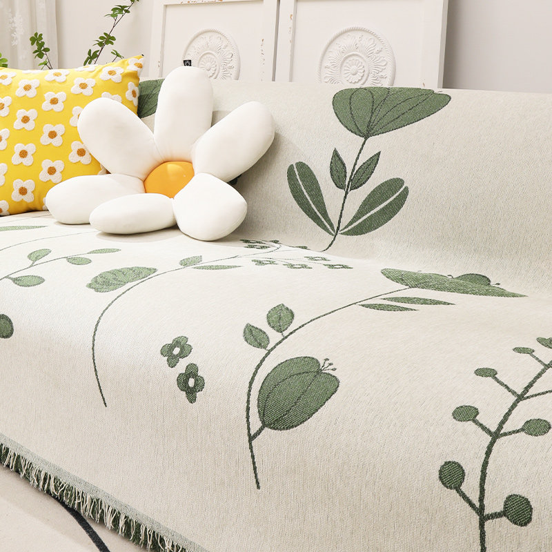 沙发垫盖布巾毯子全盖双面雪尼尔四季通用田园风可铺可盖贵妃套罩