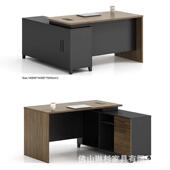 现货供应1.4米办公桌带副柜1.2米办公台带抽屉柜时尚 现代办公家具