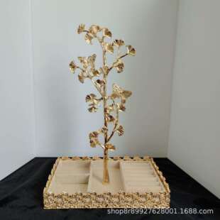 浅金色金属首饰架收纳盒,耳钉道具收纳盒,首饰架