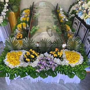 供应水晶棺围棺花 灵堂装饰花 灵堂花 仙瑞殡葬销售