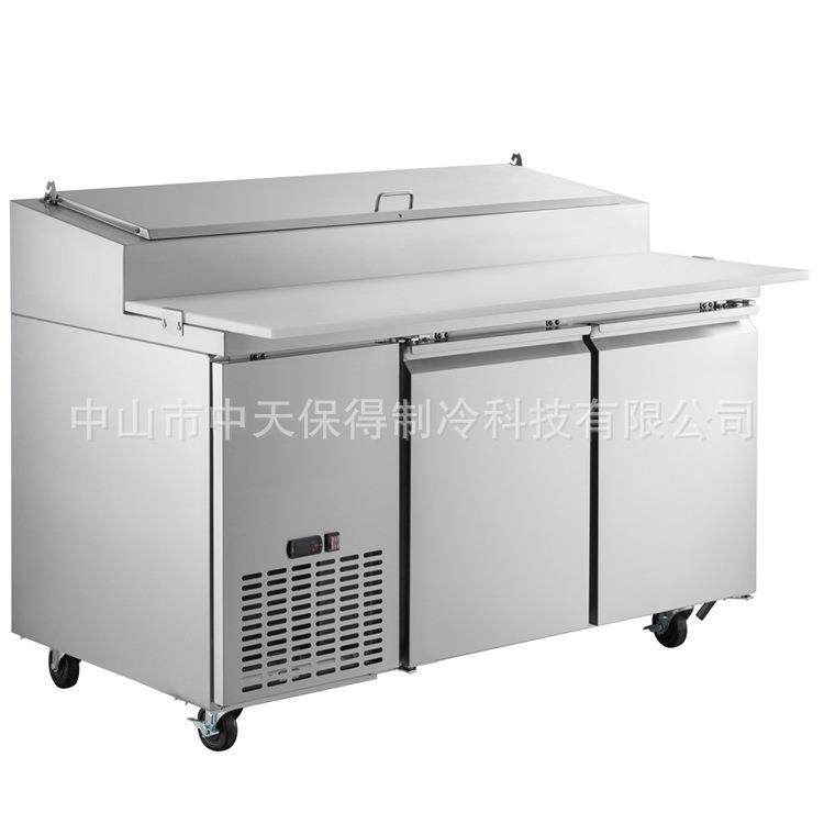 商用披萨撒料操作台开槽沙拉台奶茶店水吧台冷藏冷冻水果捞展示柜