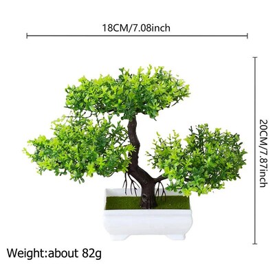 Artificial Plastic Plants Bonsai Small Tree Pot Fake Plant P