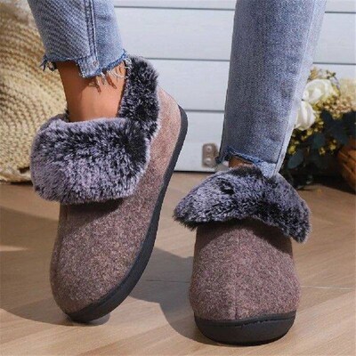 Women Slippers Non-Slip Memory Foam Fuzzy Slippers Faux