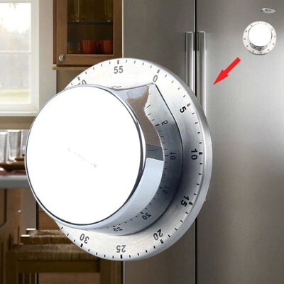 Mechanical Alarm Clock Magnetic Kitchen Timer Stainless Stee