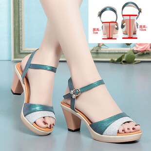 Catwalk High-heeled Sandals New Womens Summer Leather Shoes