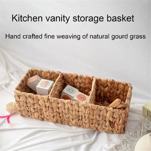 Storage Basket Organizer Eco-friendly Wicker Divided Basket