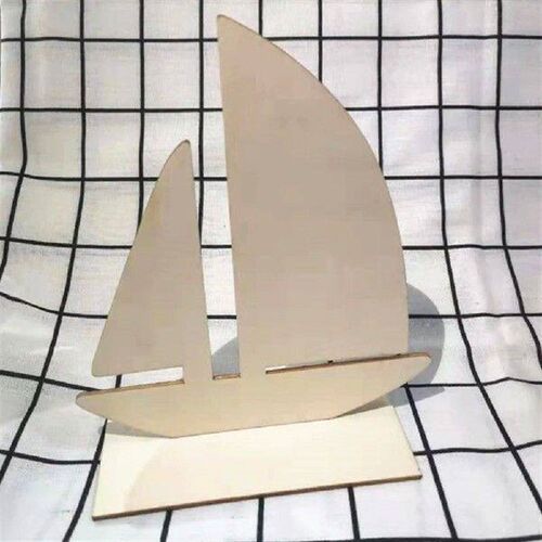 10 Pcs DIY White Embryo Sailboat Kindergarten Craft