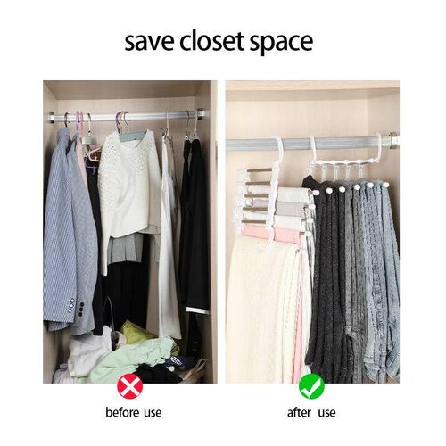 5 In 1 Magic Trousers Rack Closet Storage Organizer Multi-la
