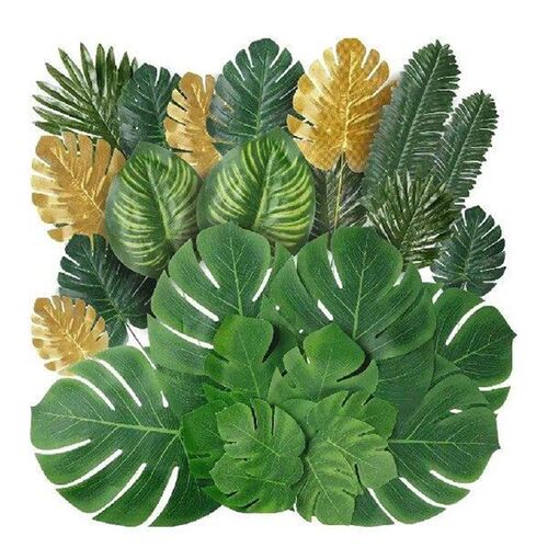 20pack/lot Home Decor With Silk Monstera Leaves And