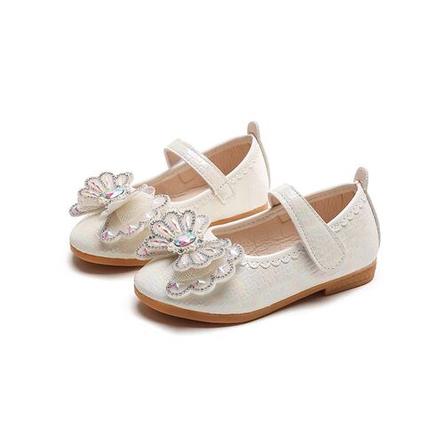 2025 Korean Style Girls Leather Shoes With Bow Princess Sin