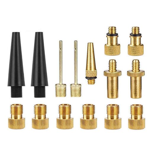 15 Pcs/set Copper Bike Pump Adapter Converter Connector Air