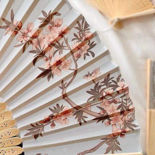 Ancient Style Hand Fan Foral Printing Folding Fan for Women