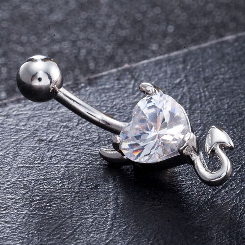 Love & Annie Heart Navel Belly Button Rings Devil Shape Red