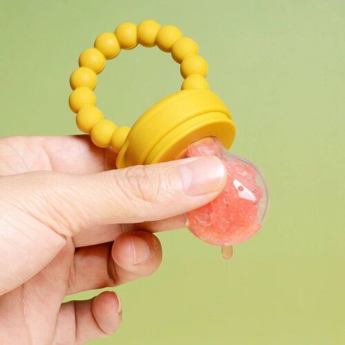 Baby Silicone Fruit Pacifier Feeder With Dust ver Nipple Tea