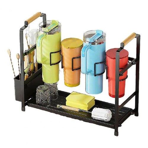 Easy Access Cup Handle Water Bottle Organizer with Drain