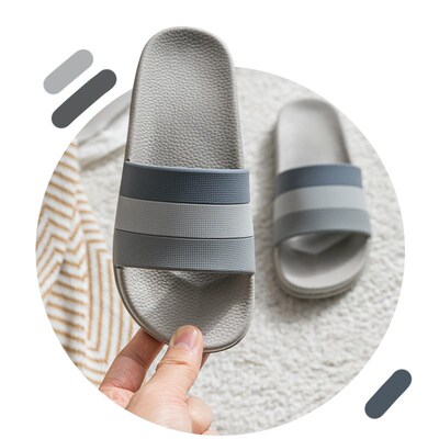 Anti-bacterial Indoor Slippers For Men Stripes For Home Wome