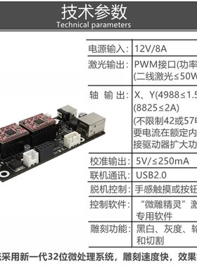 激光雕刻机rduino脱机雕刻USBCNC雕刻激光切割grbl主板微雕精灵